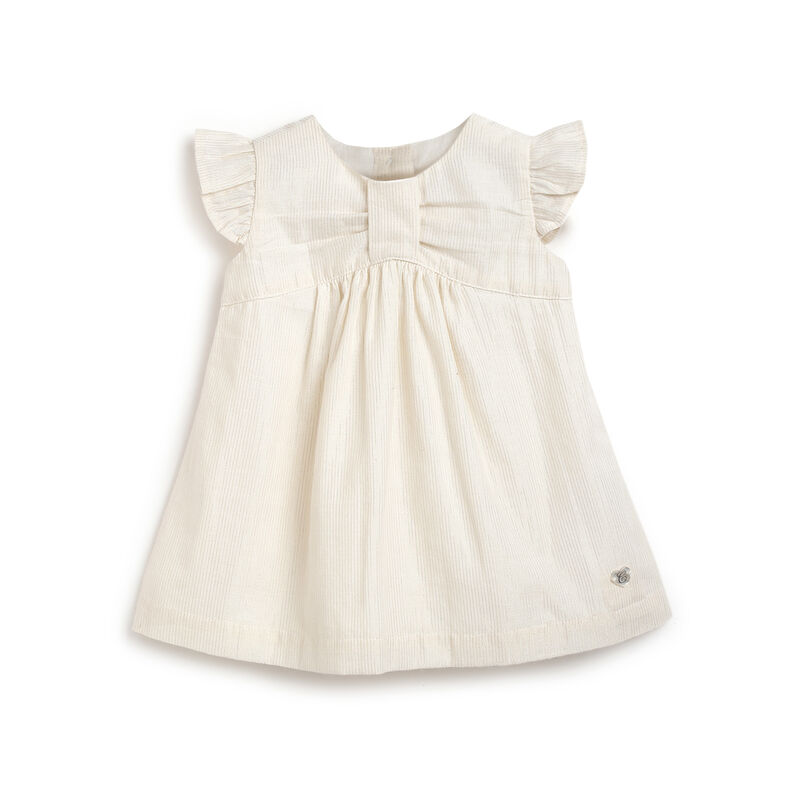 Girls Bronze Solid Short Sleeve Dress image number 0